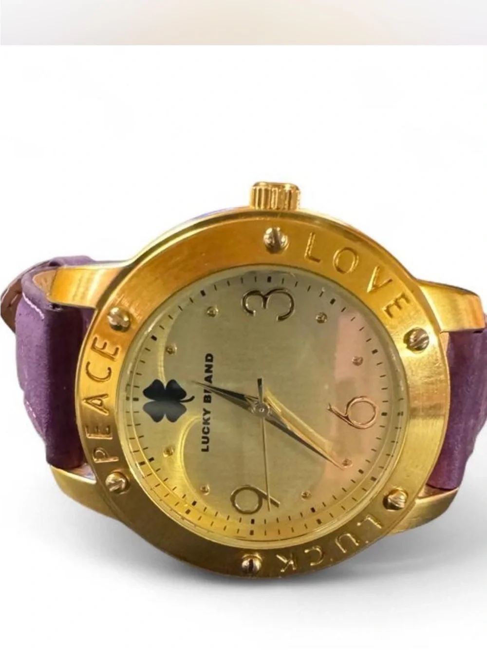 Lucky Brand Gold-Tone Dial Women's Watch with Purple Strap